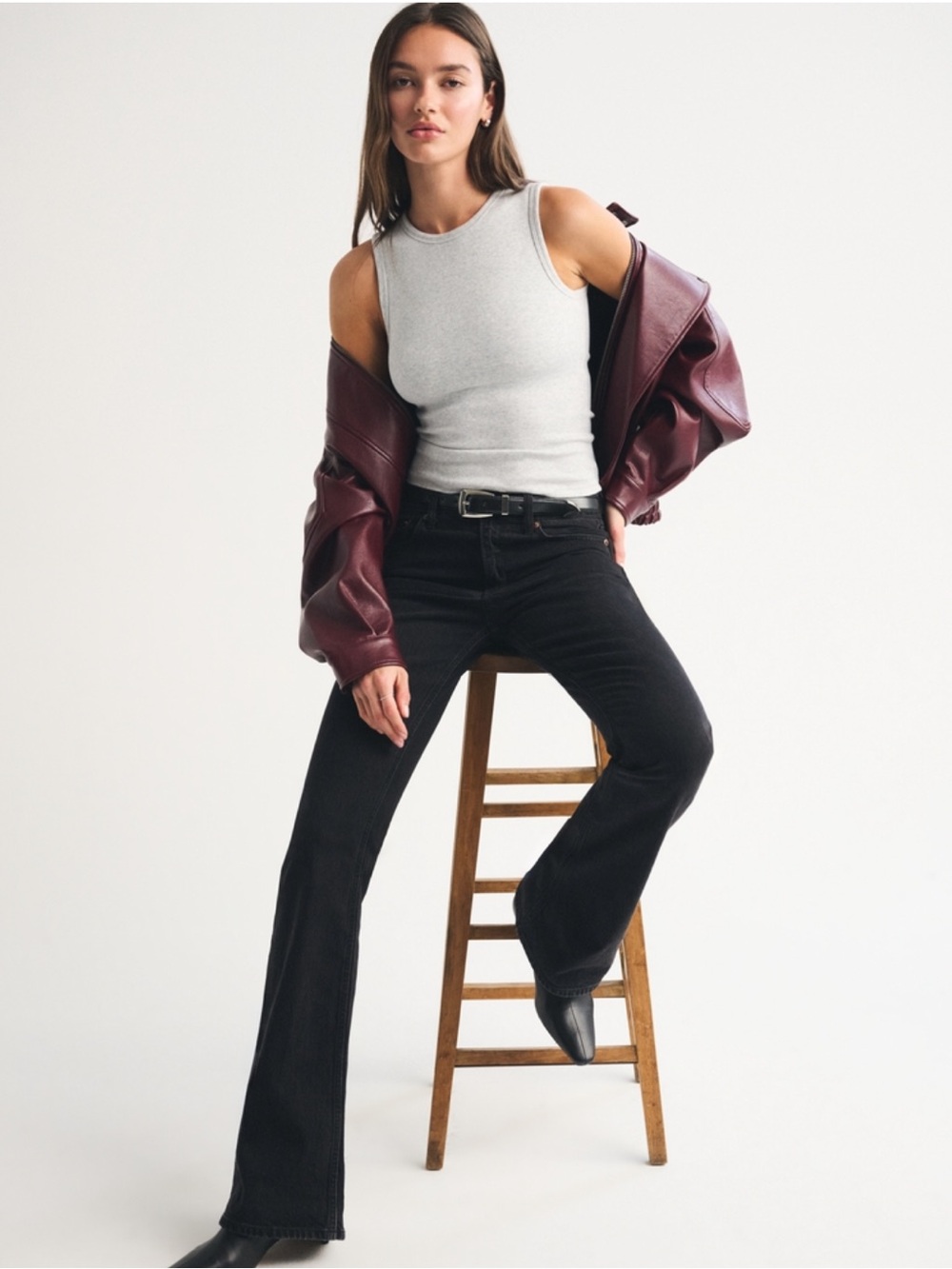 Abercrombie Bra-Free Rib High Neck Tank